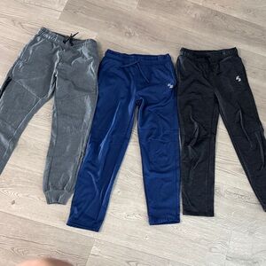 Kids' Gray, Blue, and Black Jogger Pants Set